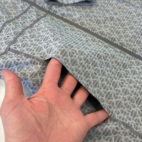 Prana Reeve Jacket Womens Small Silver Jacquard Stretch Yoga Hiking Running - Picture 11 of 17